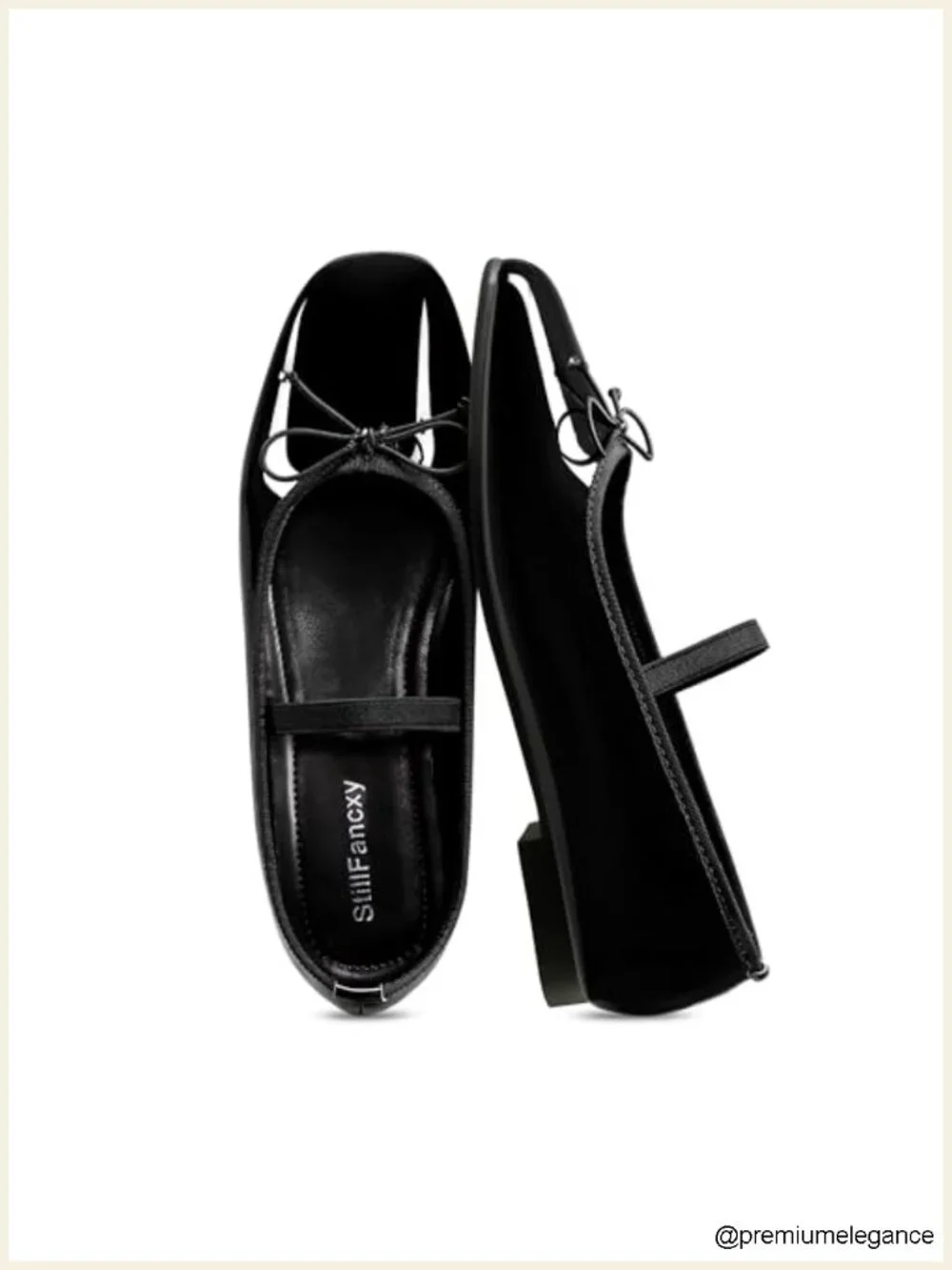 Patent Ballet Flats with Bow Square Toe Slip On Dressy Comfortable